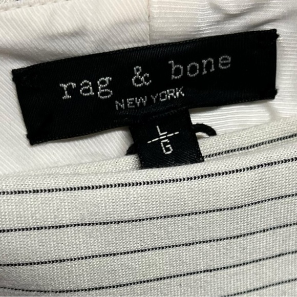 🌻NEW rag & bone Marianne Ivory Black Pinstripe Ponte Pants | Size Large - Picture 10 of 12